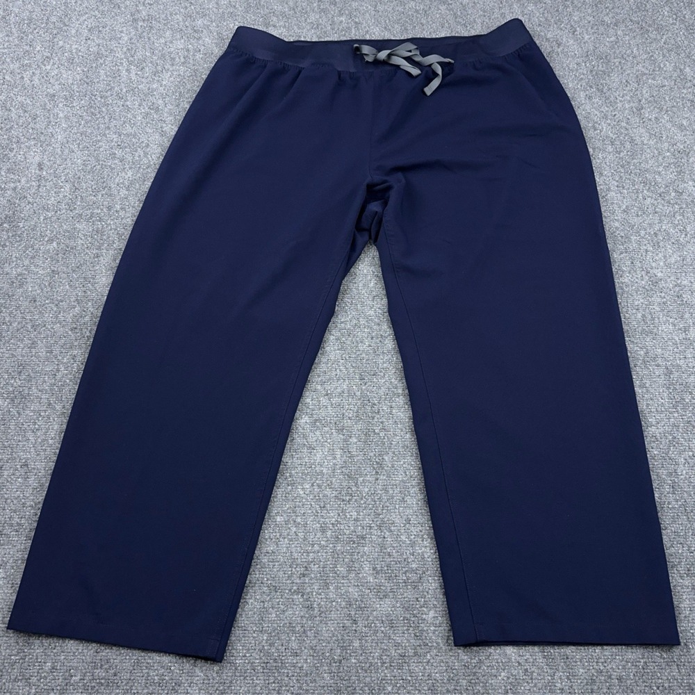 FIGS High Waisted Livingston Scrub Pants Womens 4XLP Petite Navy Blue Medical